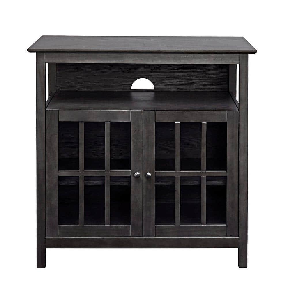 Convenience Concepts Big Sur Highboy TV Stand with Storage Cabinets for TVs up to 40 Inches, Weathered Gray
