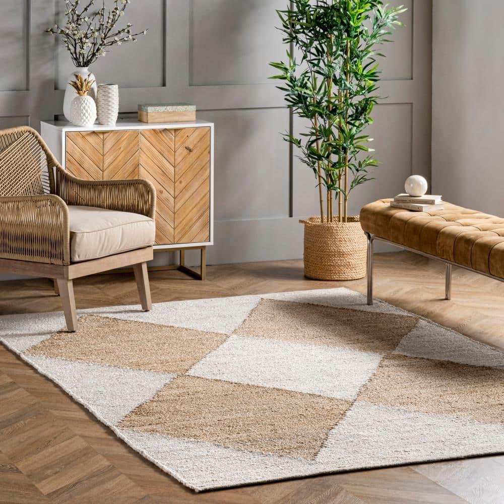 Nuloom Pandora Diamond Jute Indoor Area Rug, 4' x 6', Ivory