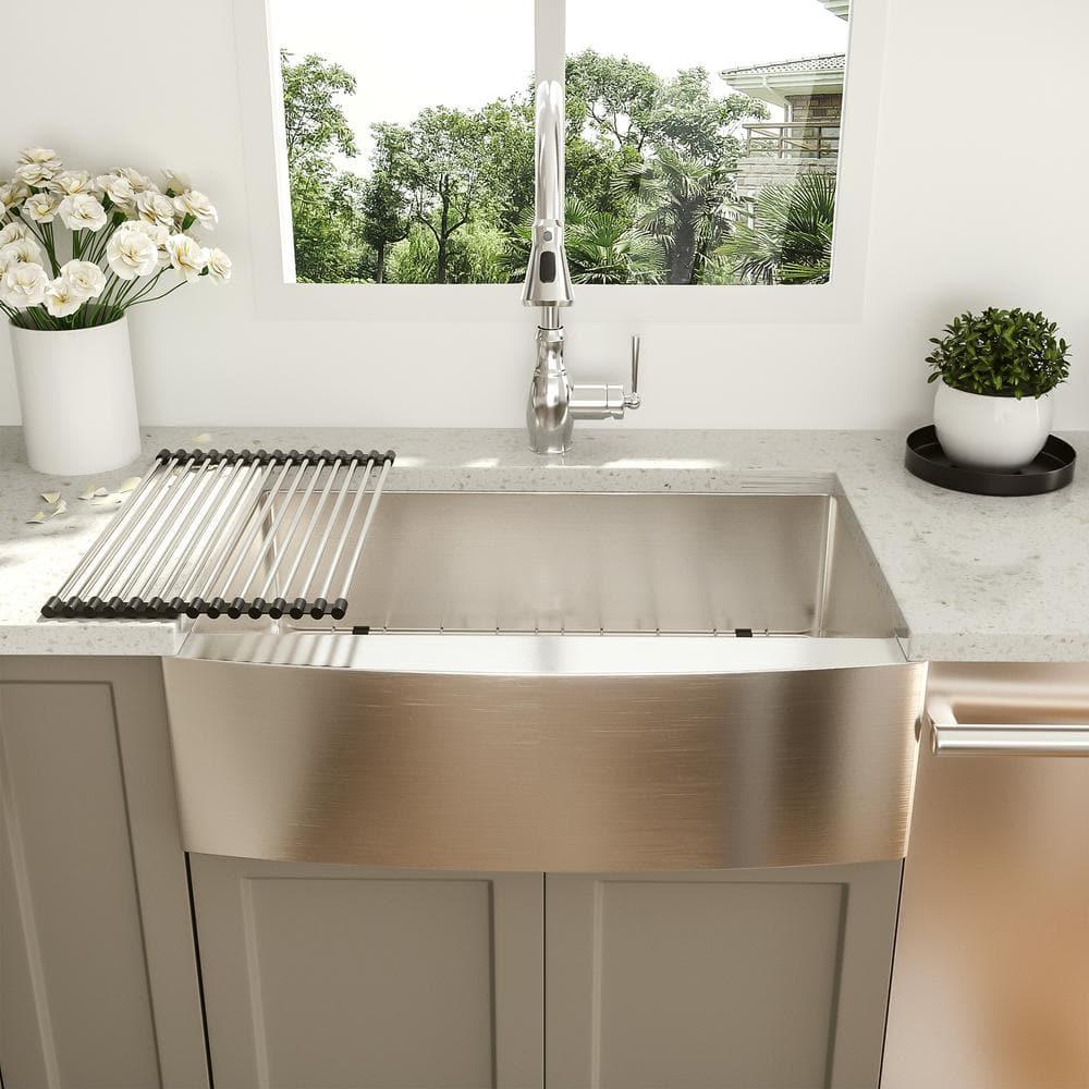 24'' L Farmhouse / Apron Single Bowl Stainless Steel Kitchen Sink