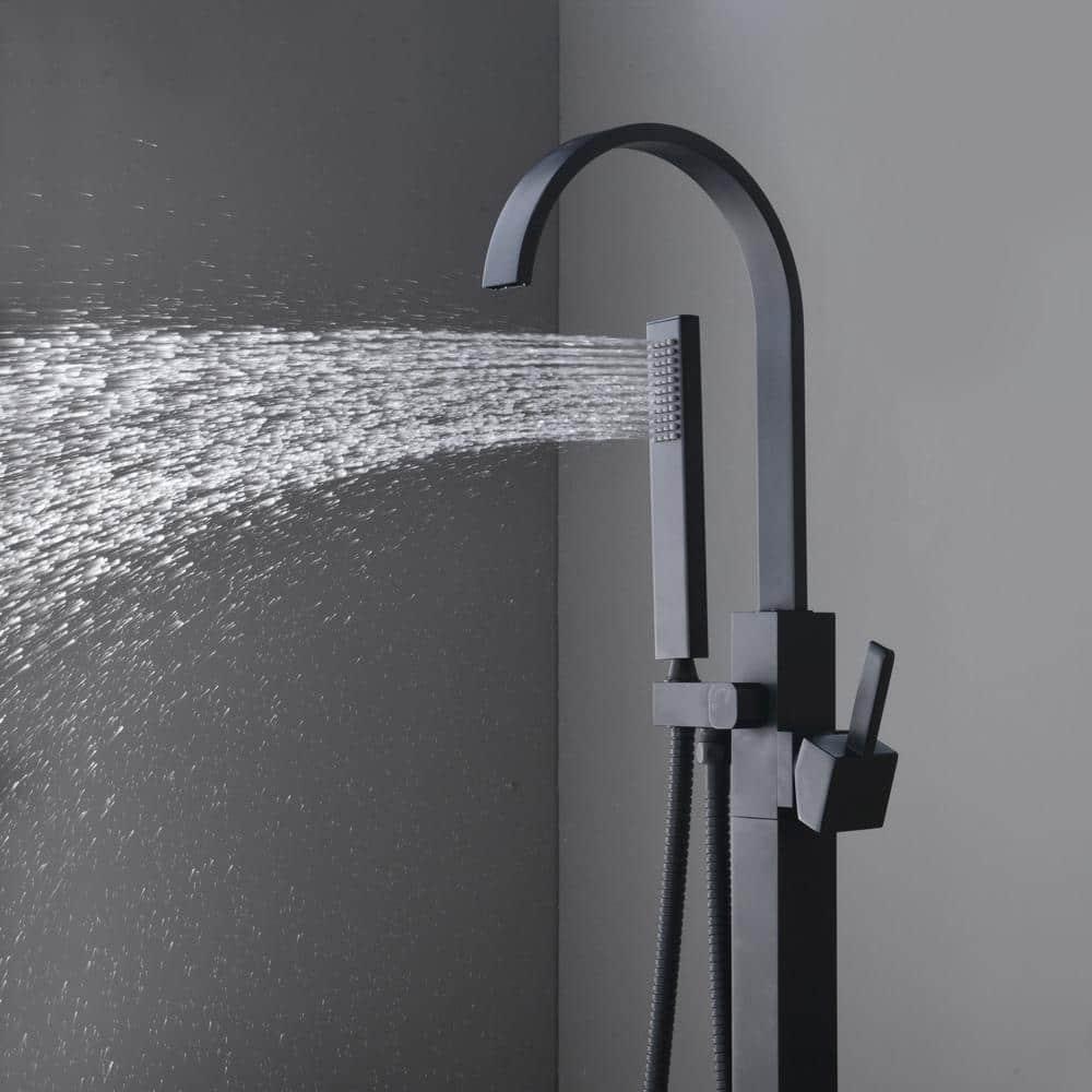 1 Handle Floor Clawfoot Tub Faucet with Diverter