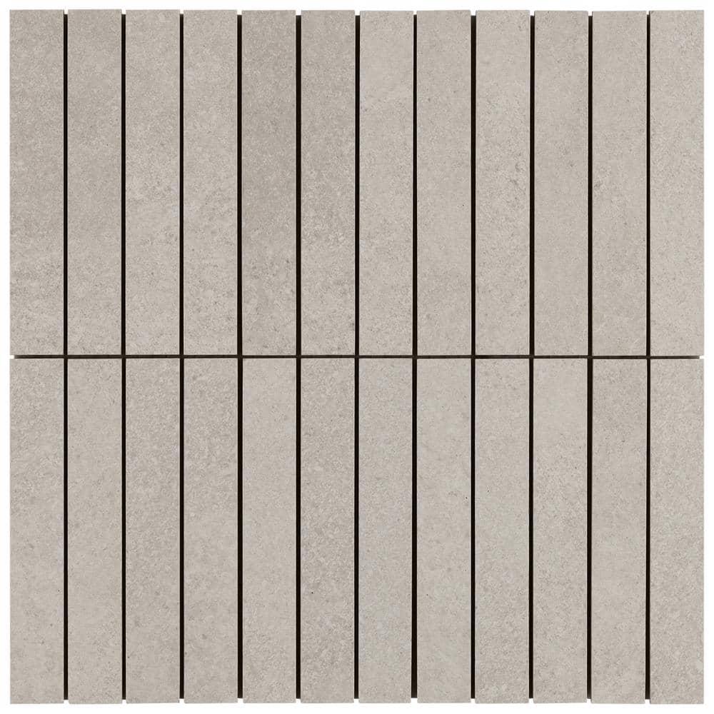Monolith 11.81 In. X 11.81 In. Stacked Matte Porcelain Mosaic Floor And Wall Tile (0.96 Sq. Ft. / Each)