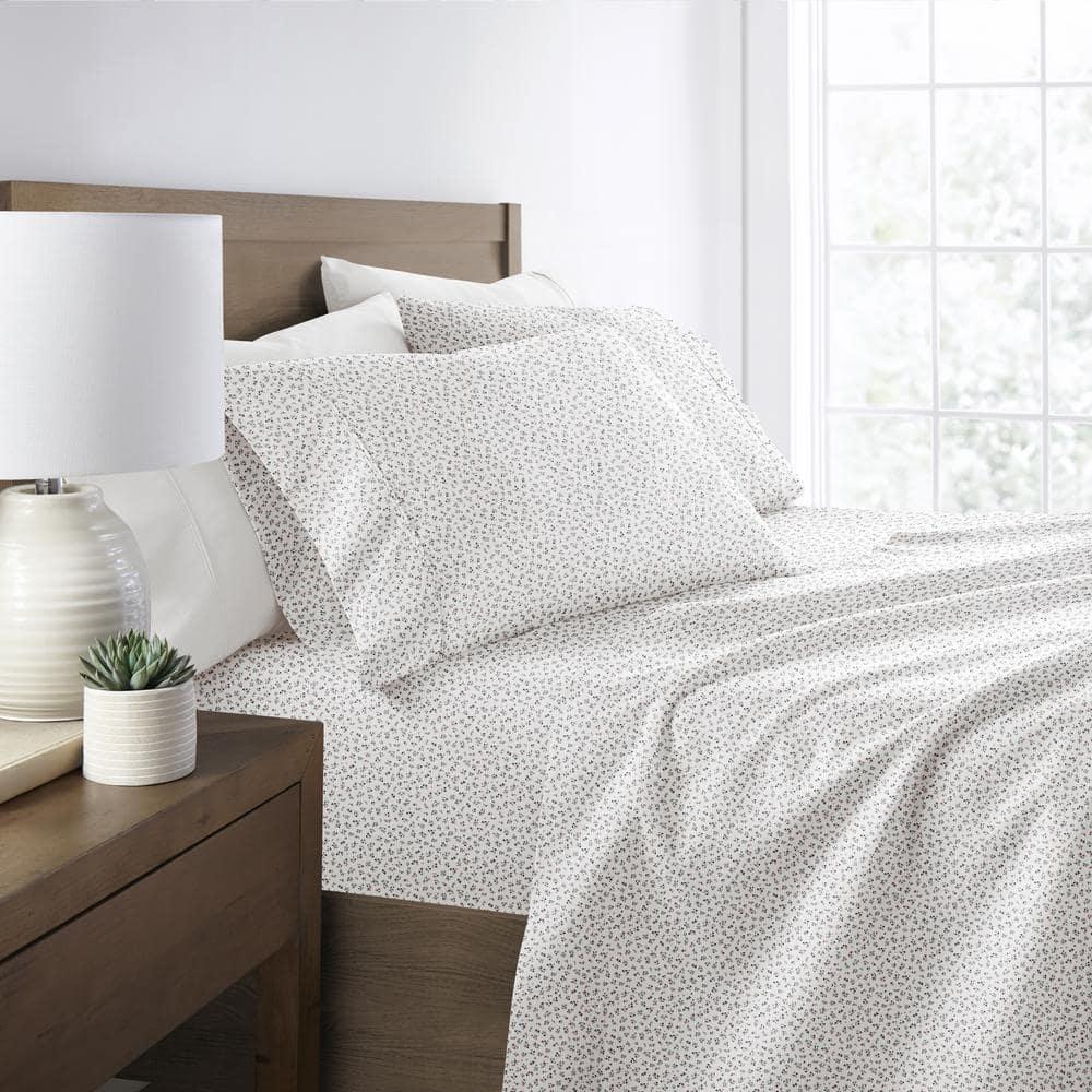 4 Piece Sheet Set Patterned Microfiber Ultra Soft Bedding in Floral Dream