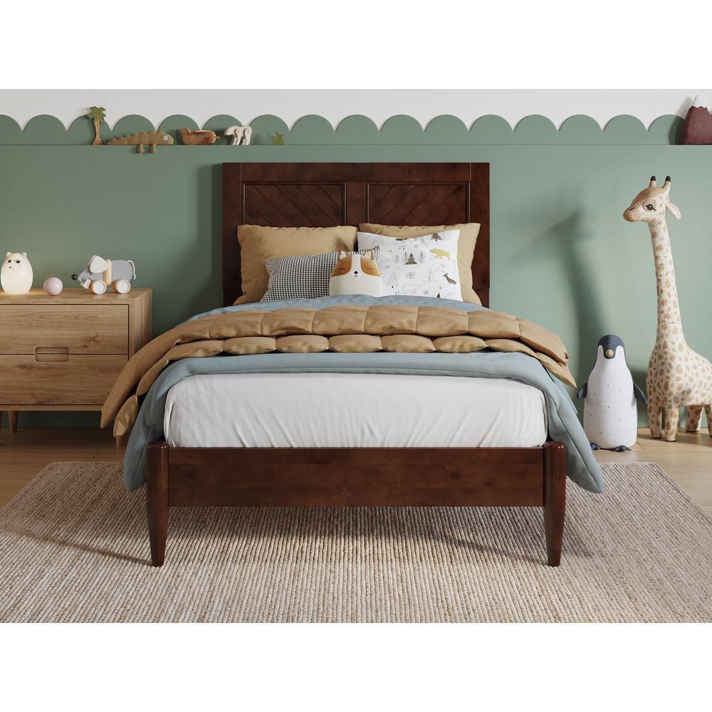 AFI Furnishings Berkshire Twin Solid Wood Low Profile Platform Bed in Walnut