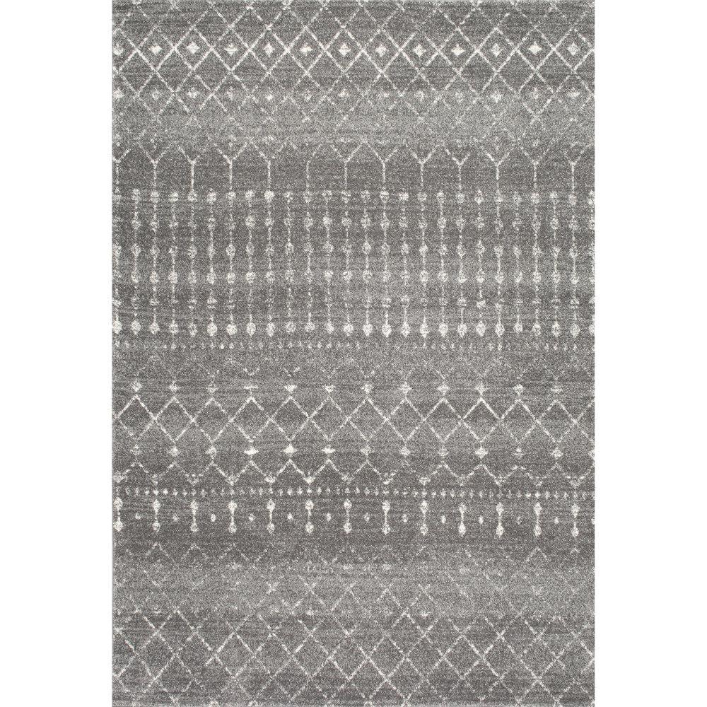 Nuloom 10 Square Moroccan Blythe Indoor Area Rug, Dark Grey, Faded Bohemian Design, Stain Resistant, BedroomLiving Room, Kitchen,