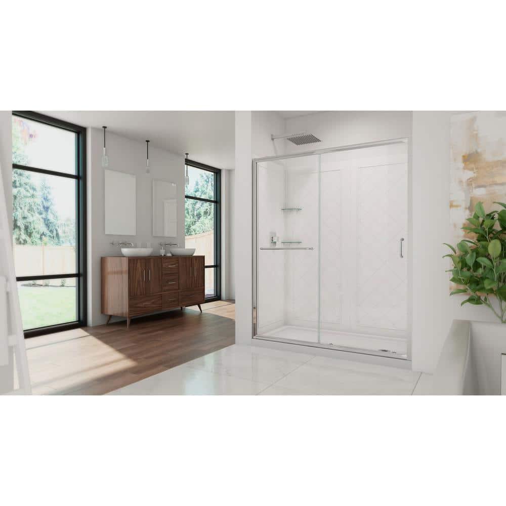 Infinity-Z 0" x 76.75" W Semi-Frameless Shower Enclosure
