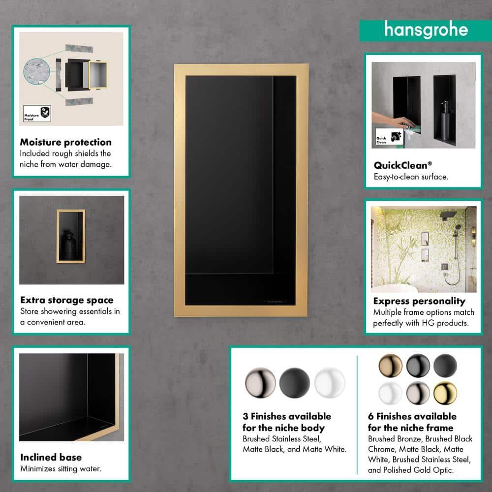 XtraStoris Individual Wall Niche Matte Black with Design Frame 15.38" x 9.5" x 4"