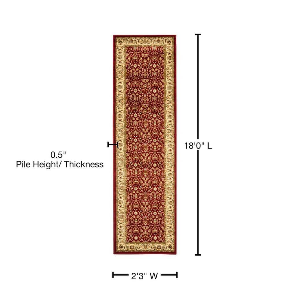 Lyndhurst LNH312 Power Loomed Runner Rug - Red/Ivory - 2'3"x18' - Safavieh.