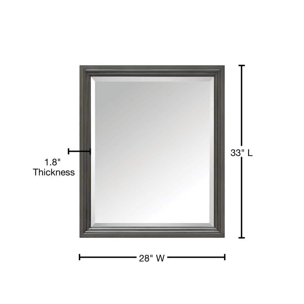 AVANITY  Thompson 28 Inch Mirror - Charcoal Glaze - Charcoal Glaze - 28"W x 33"H