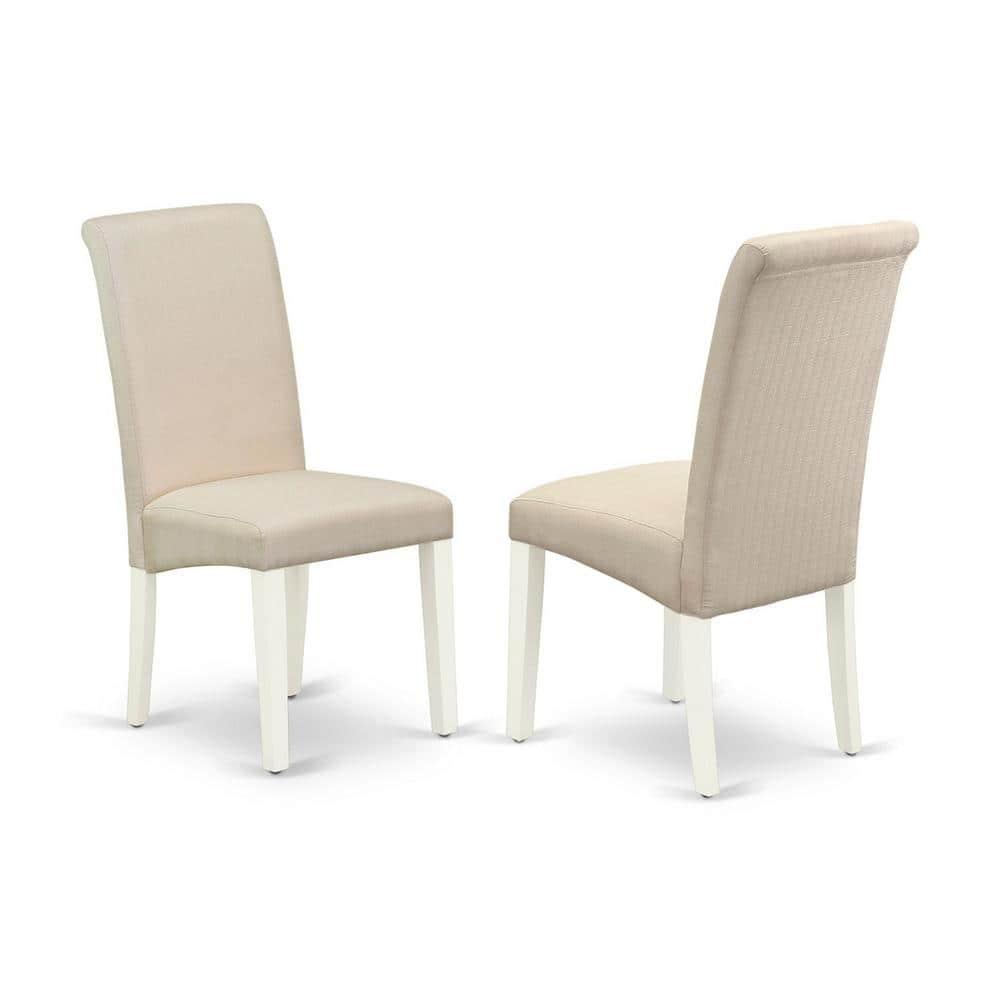 East West Furniture Antique 3-piece Wood Dining Table and Chair Set in White