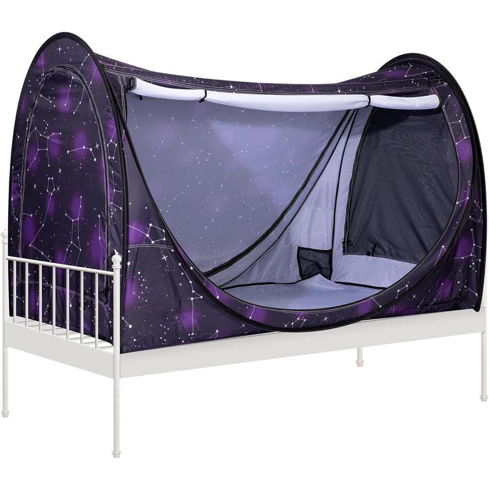VIVOHOME Polyester Pop-Up Privacy Bed Canopy Twin Size
