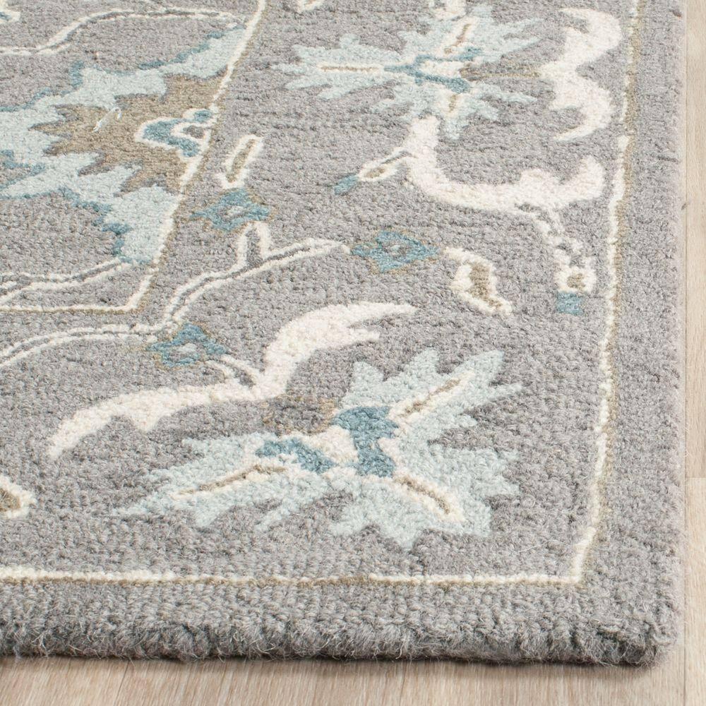 Blossom BLM218 Hand Tufted Area Rug - Grey - 5'x8' - Safavieh.