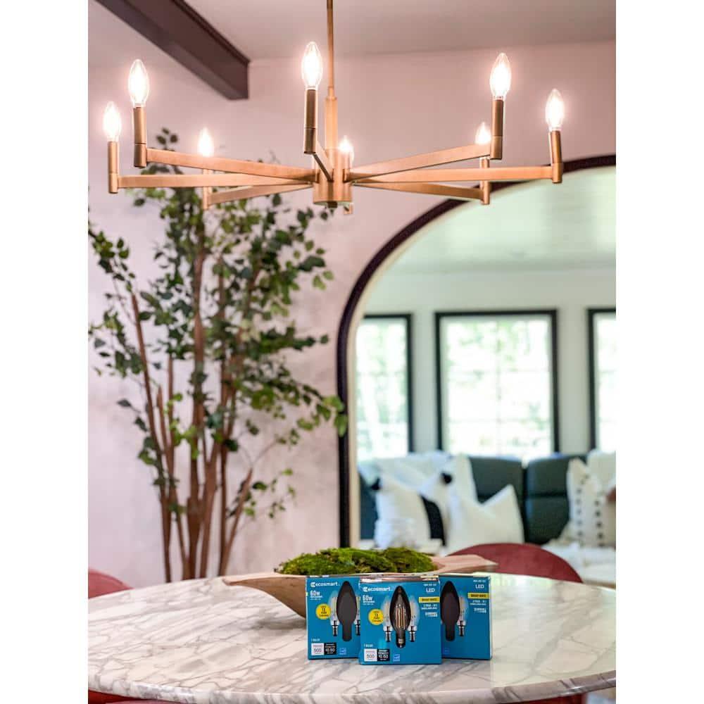 EcoSmart 60-Watt B11 ENERGY STAR Vintage LED Light Bulb White (3-Pack)