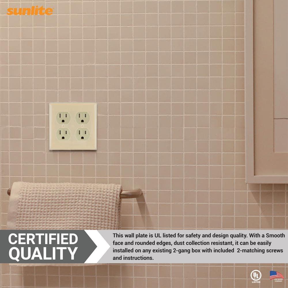 Ivory 2-Gang Plastic Duplex Outlet Wall Plate Covers