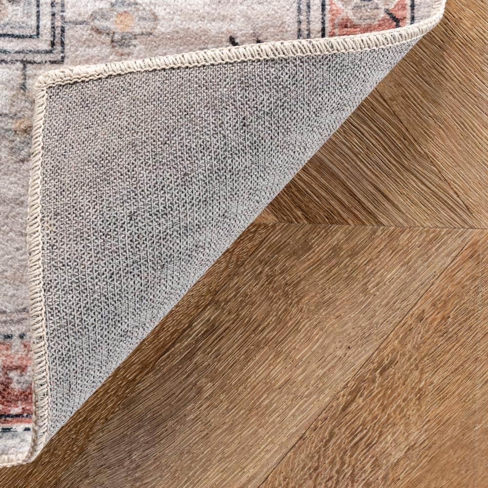 nuLOOM Banks Vintage Machine Washable Area Rug, 6', Beige