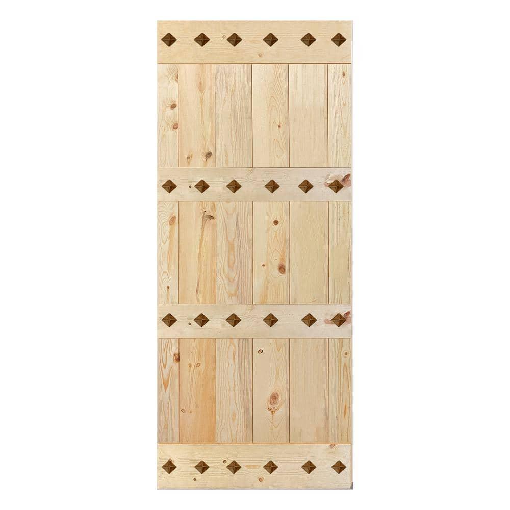 IsLife 84'' Solid Wood Paneled Matte without Installation Hardware Kit Barn Door