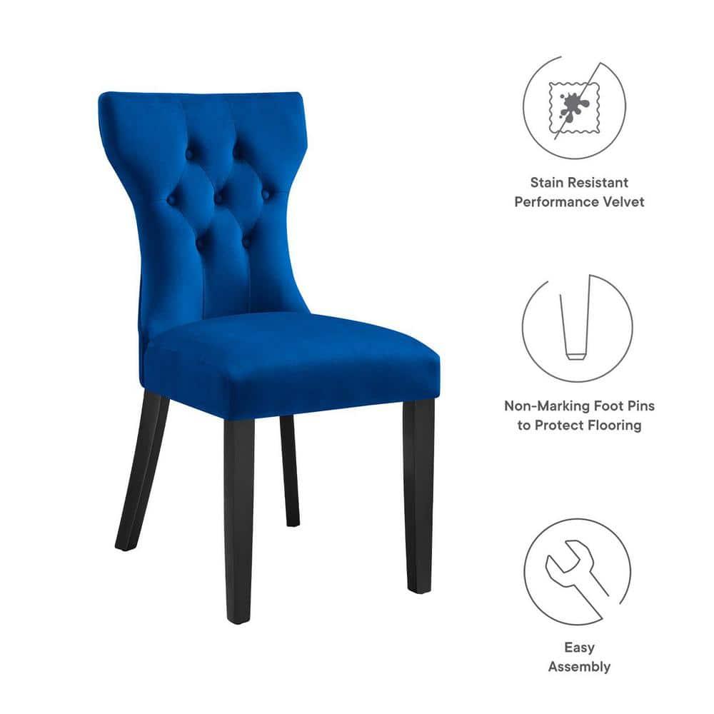 Modway Silhouette Performance Velvet Dining Chairs