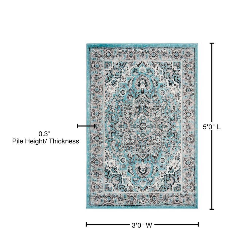 Skyler SKY126 Power Loomed Accent Rug - Blue/Ivory - 3'x5' - Safavieh.