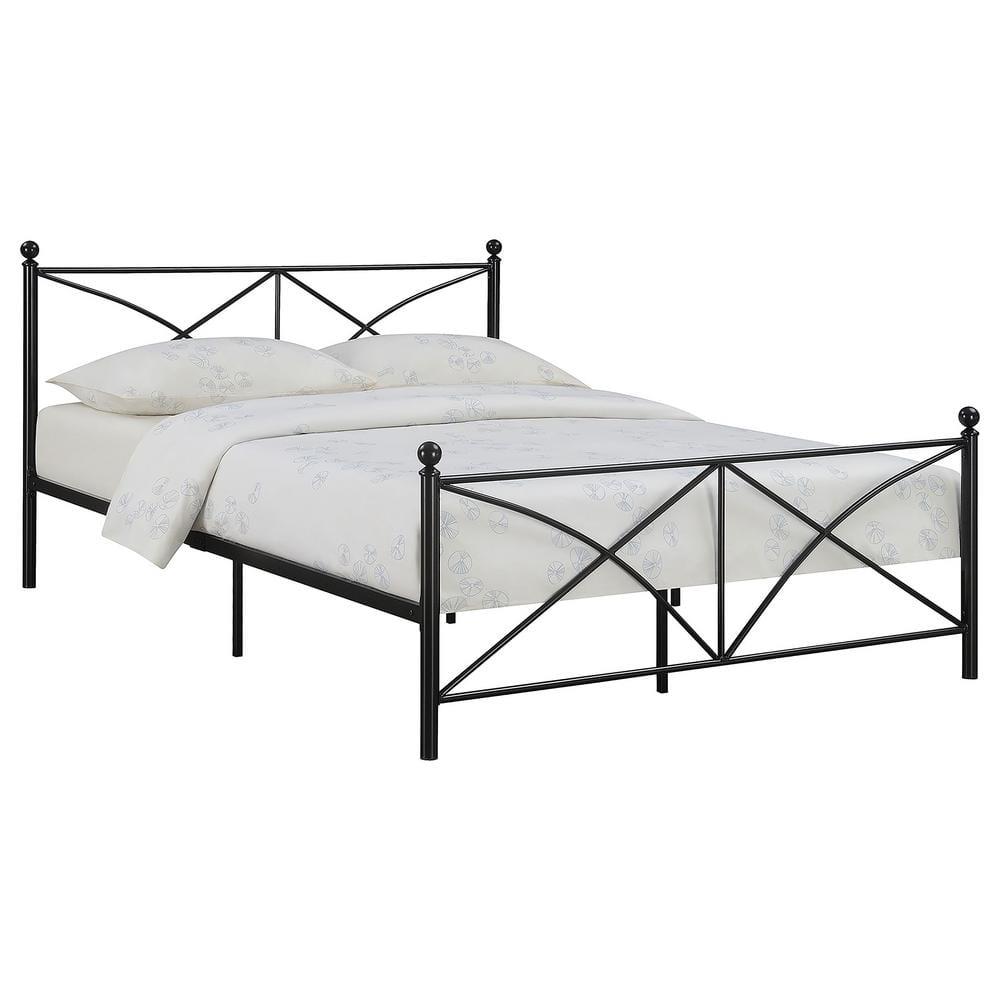 Hart Queen Metal Platform Bed, Matte Black