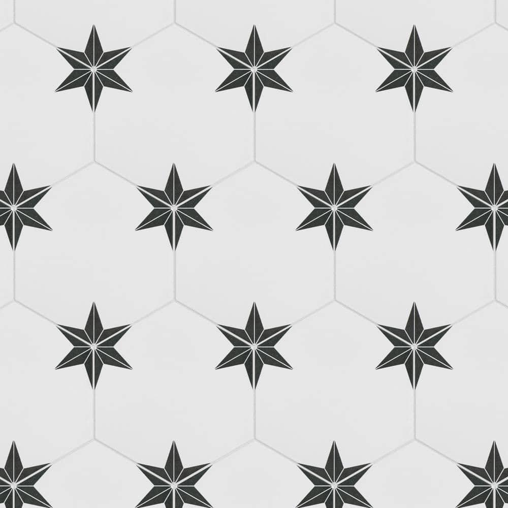 Stella Hex 9" x 10" Porcelain Patterned Wall & Floor Tile