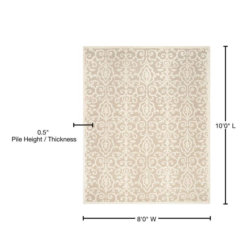 SAFAVIEH Martha Stewart Marais Geometric Damask Area Rug, Fledgling, 8' x 10'