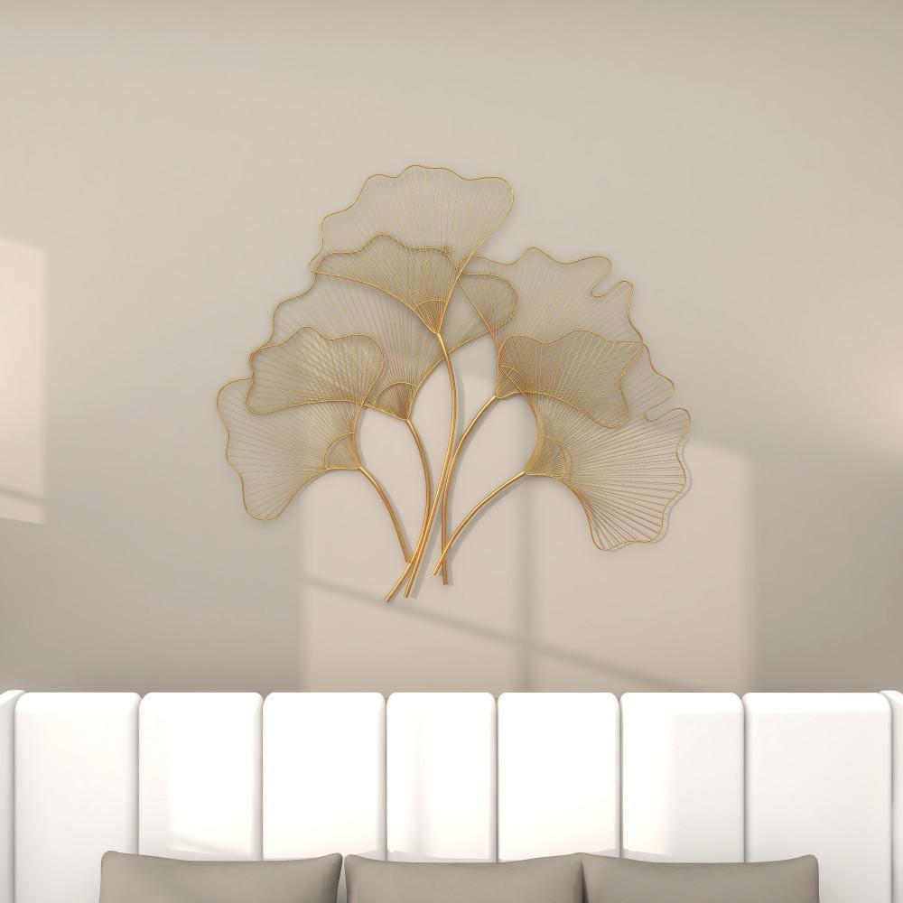 Floral Gold Metal Leaf Wall Décor, 36" X 33"