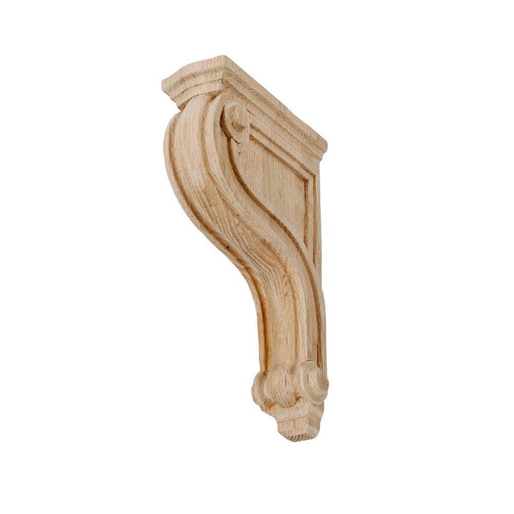 Architectural Products by Outwater L.L.C. 8 in x 2 in x 4-3/4 in Unfinished Small Solid Classic Traditional Plain Wood Corbel