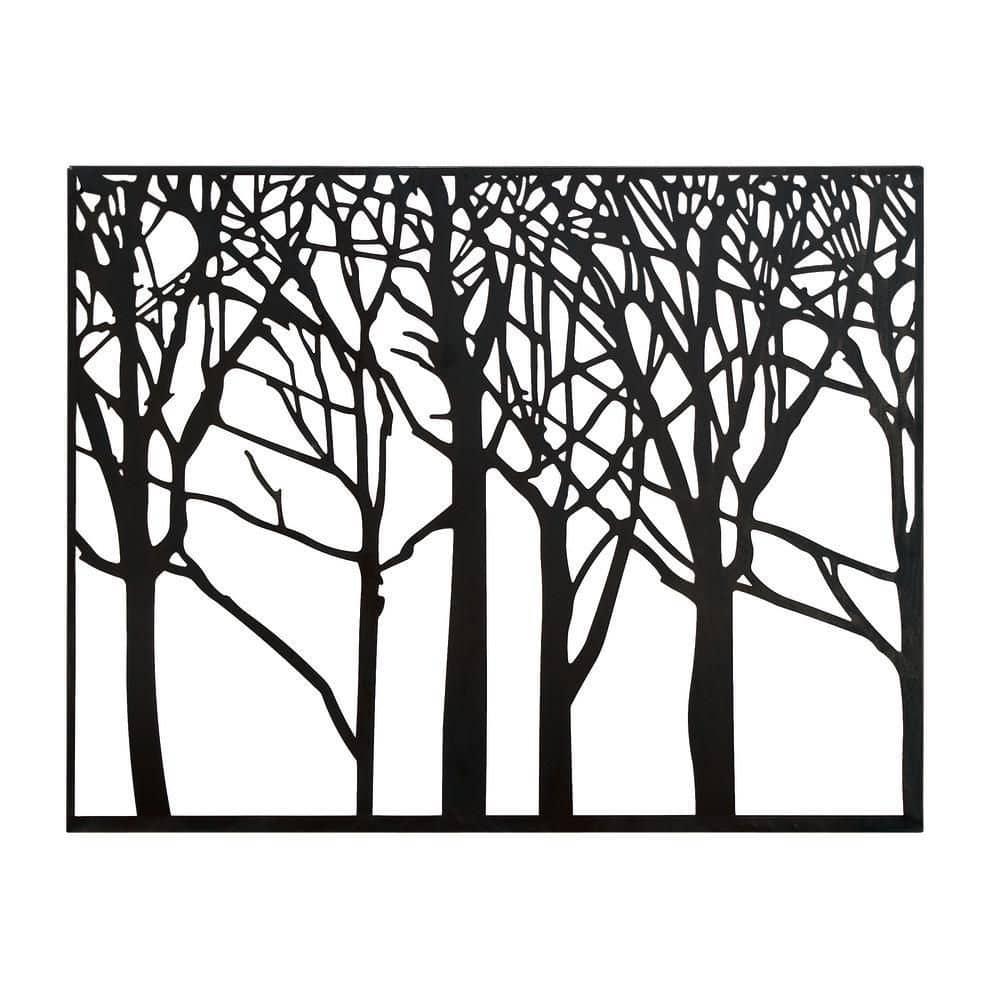 DecMode Black Metal Tree Wall Decor