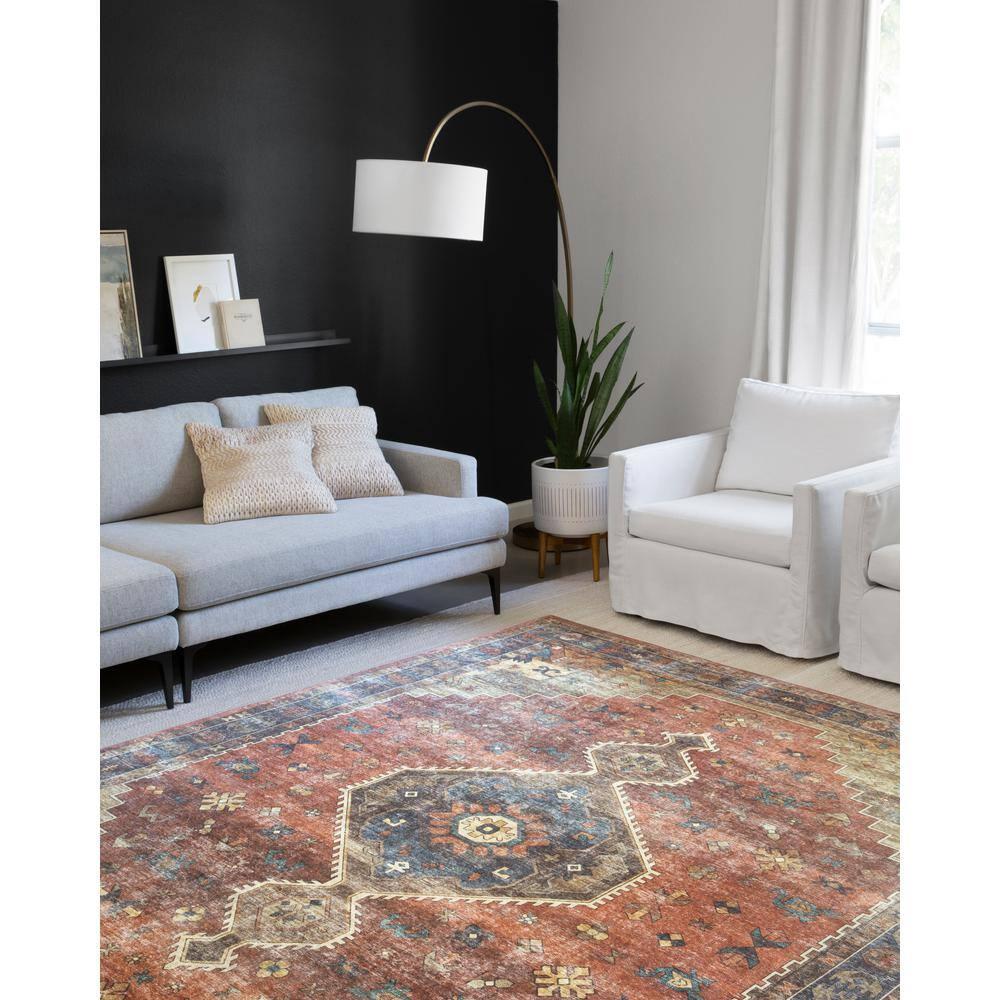 Loloi II SKYE SKY-11 Rust / Blue Oriental Area Rug 7'-6" x 9'-6"