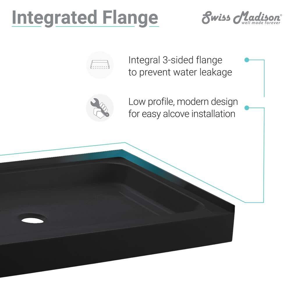 Voltaire 36" x 36" Single-Threshold, Center Drain, Shower Base