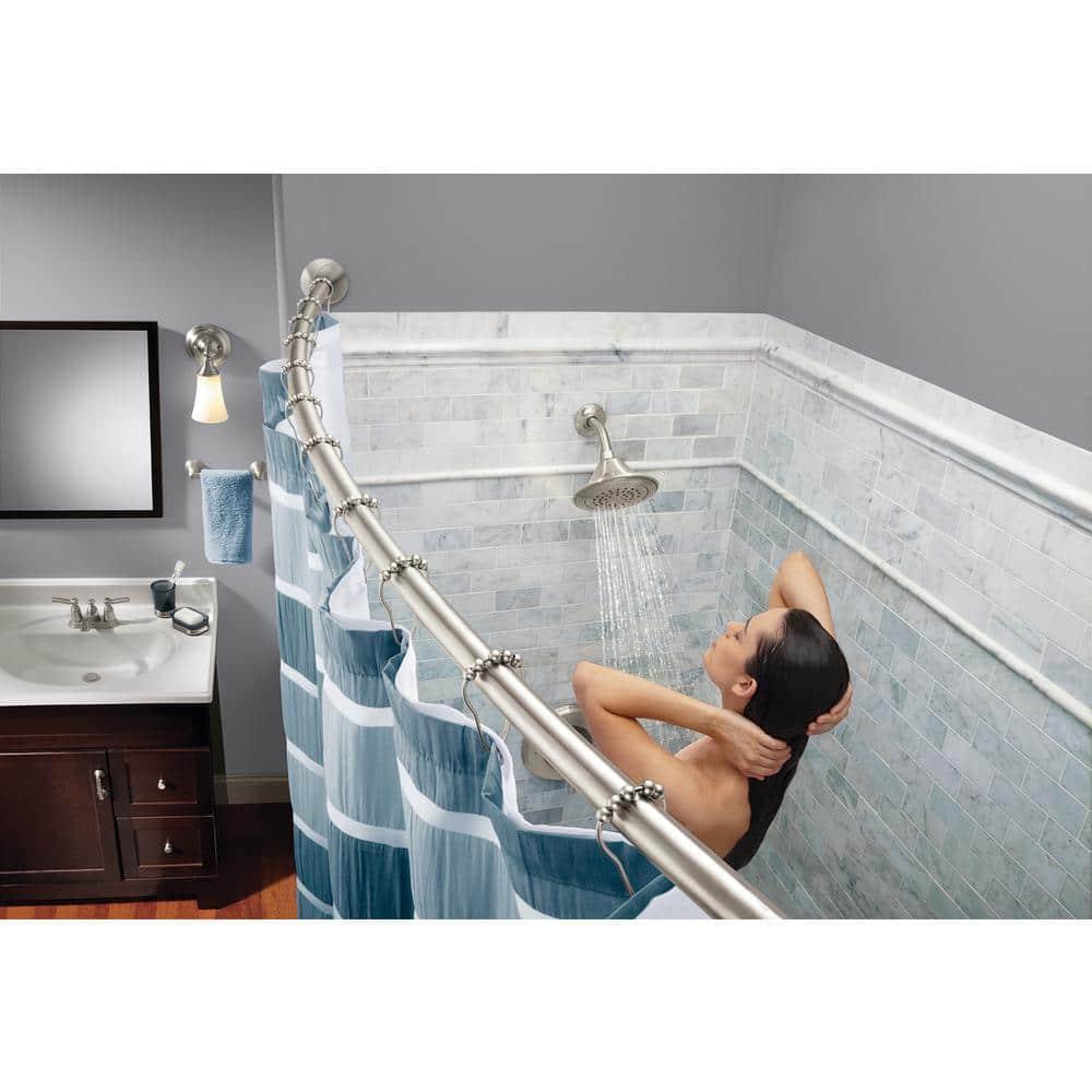 Moen 5-Foot Adjustable Tension Single Curved Shower Curtain Rod