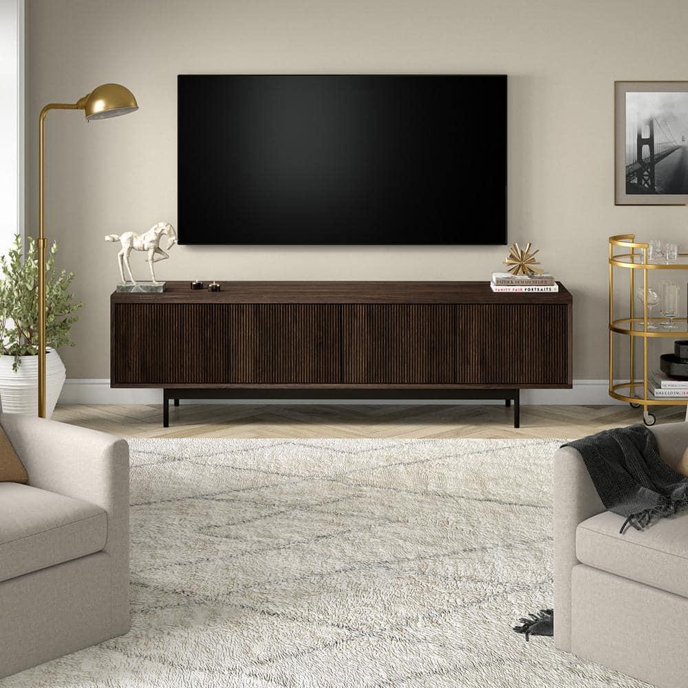 Evelyn&Zoe Whitman Rectangular TV Stand for TV's up to 75" in Alder Brown