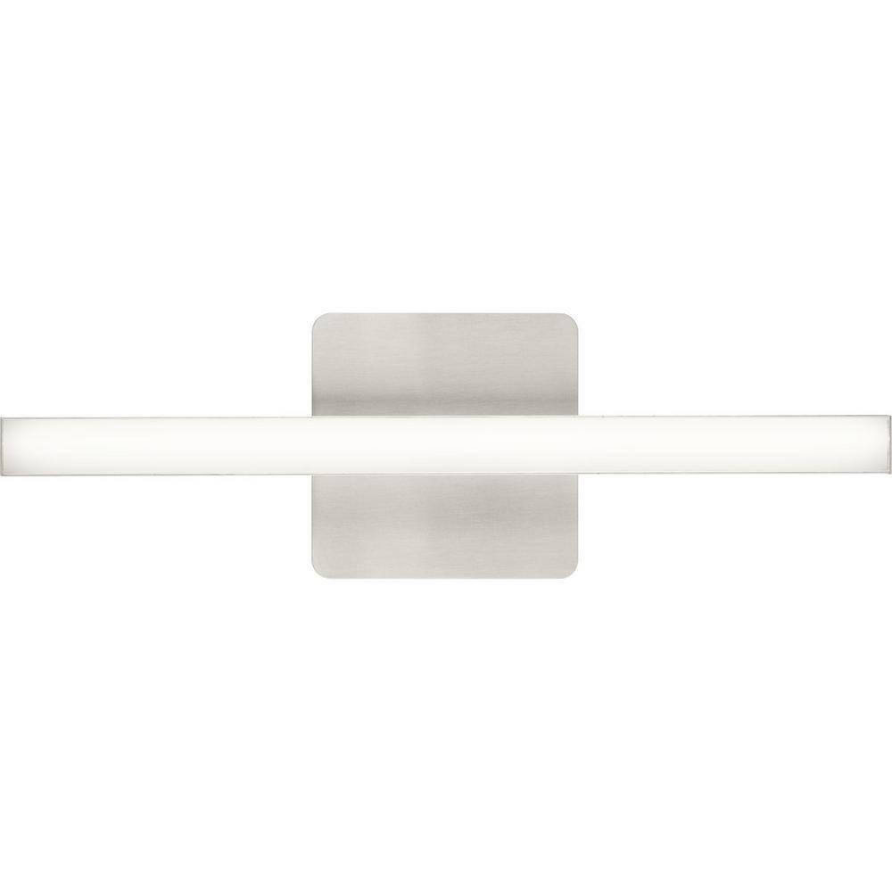 Progress Lighting Phase 4 1-Light LED Linear Vanity Light, Brushed Nickel, Rectangular Acrylic Shade
