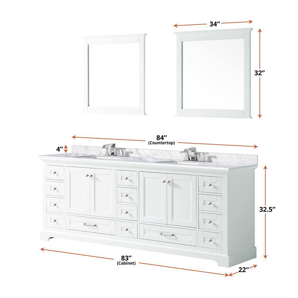 Lexora Dukes 84" Double Bathroom Vanity Base Only