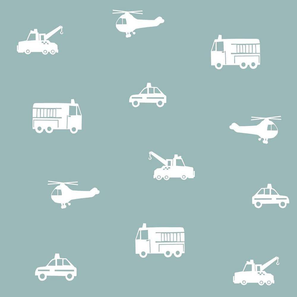Chesapeake Briony Blue Vehicles Wallpaper, 20.9-in by 33-ft