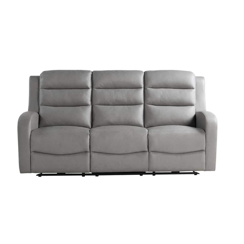 Relax-A-Lounger Alpine Power Recliner Sofa Gray Vegan Leather