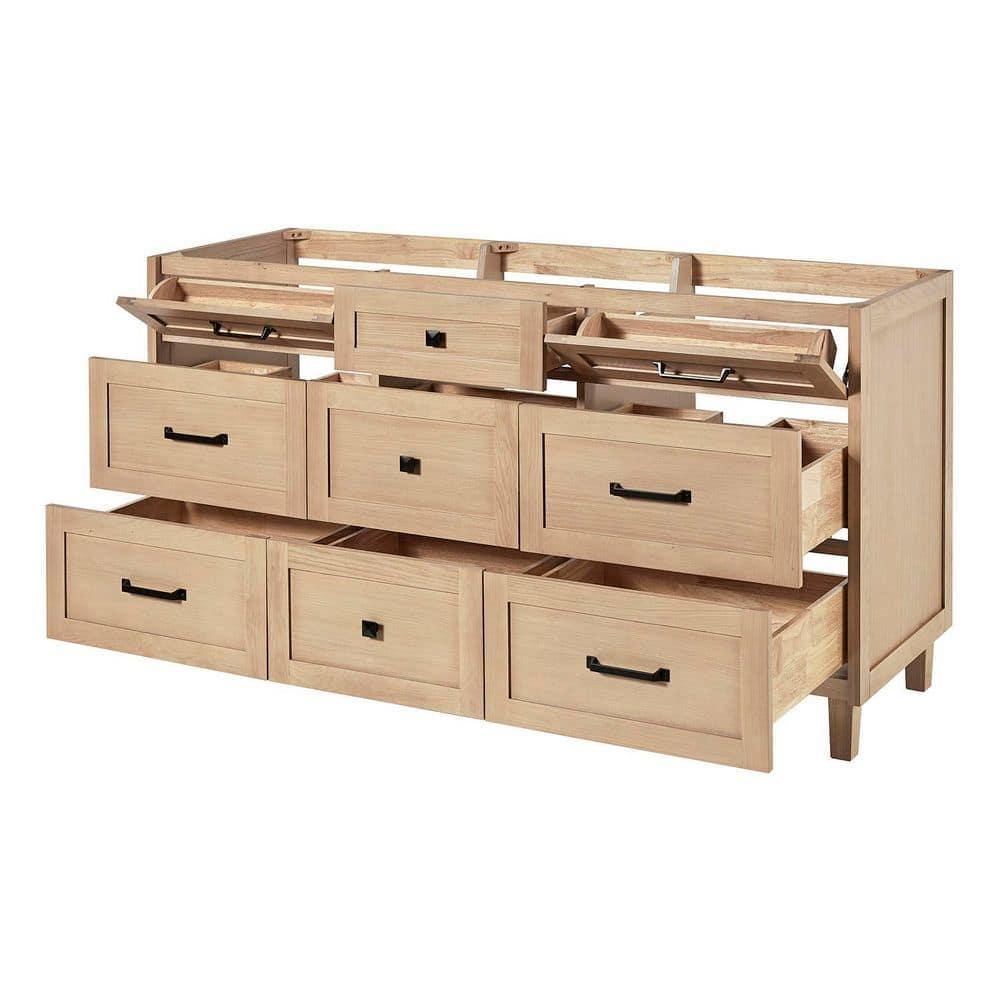 Ariel Monreau 66 Inch Double Sink Base Cabinet In Midnight Blue