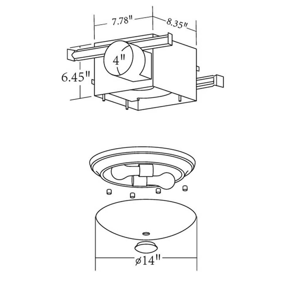 Good Housekeeping Abbey (81021) Decorative 90 CFM 2.5 Sones Bathroom Ventilation Exhaust Fan with Light