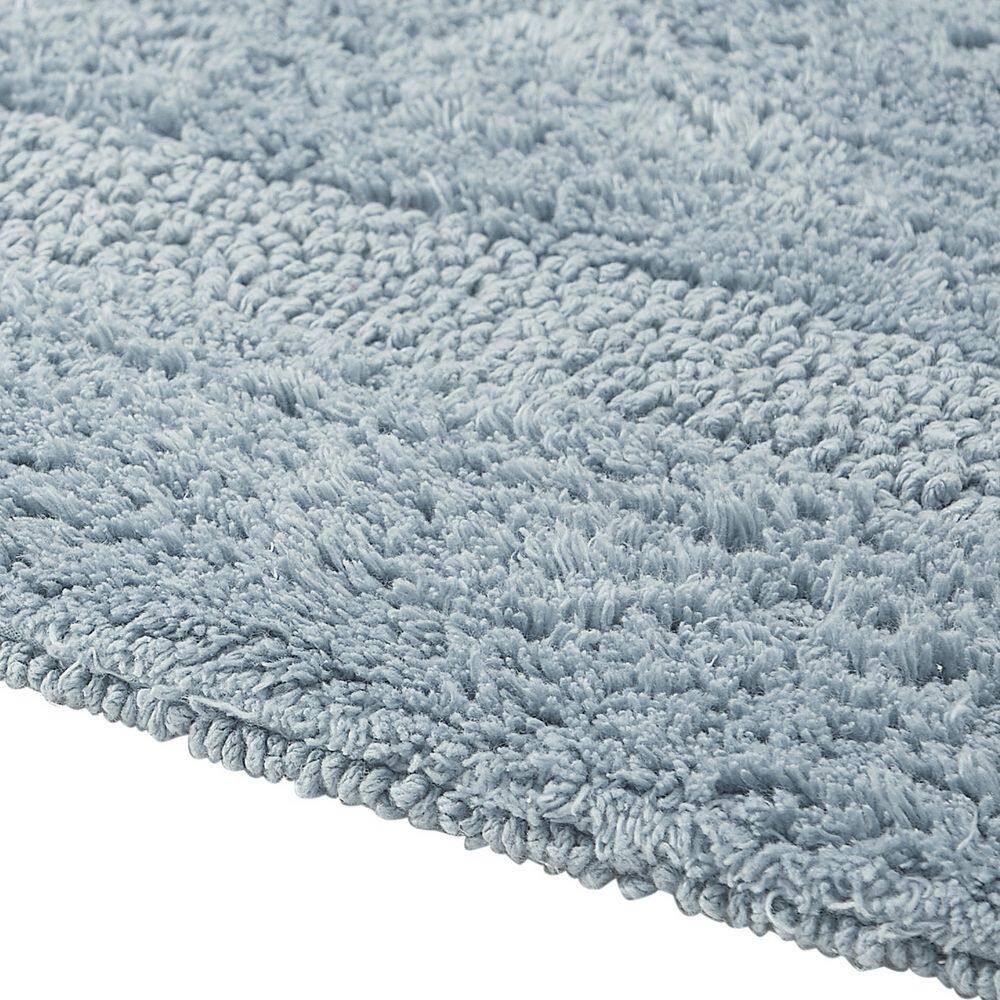 Better Trends Lux 100% Cotton Tufted Solid Reversible Bath Rug 24" x 40" Rectangle - Blue
