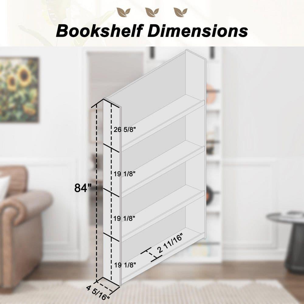 ARK DESIGN 84"H Wood and Primed Bookshelf Style Barn Door with Mounting Hardware Kit