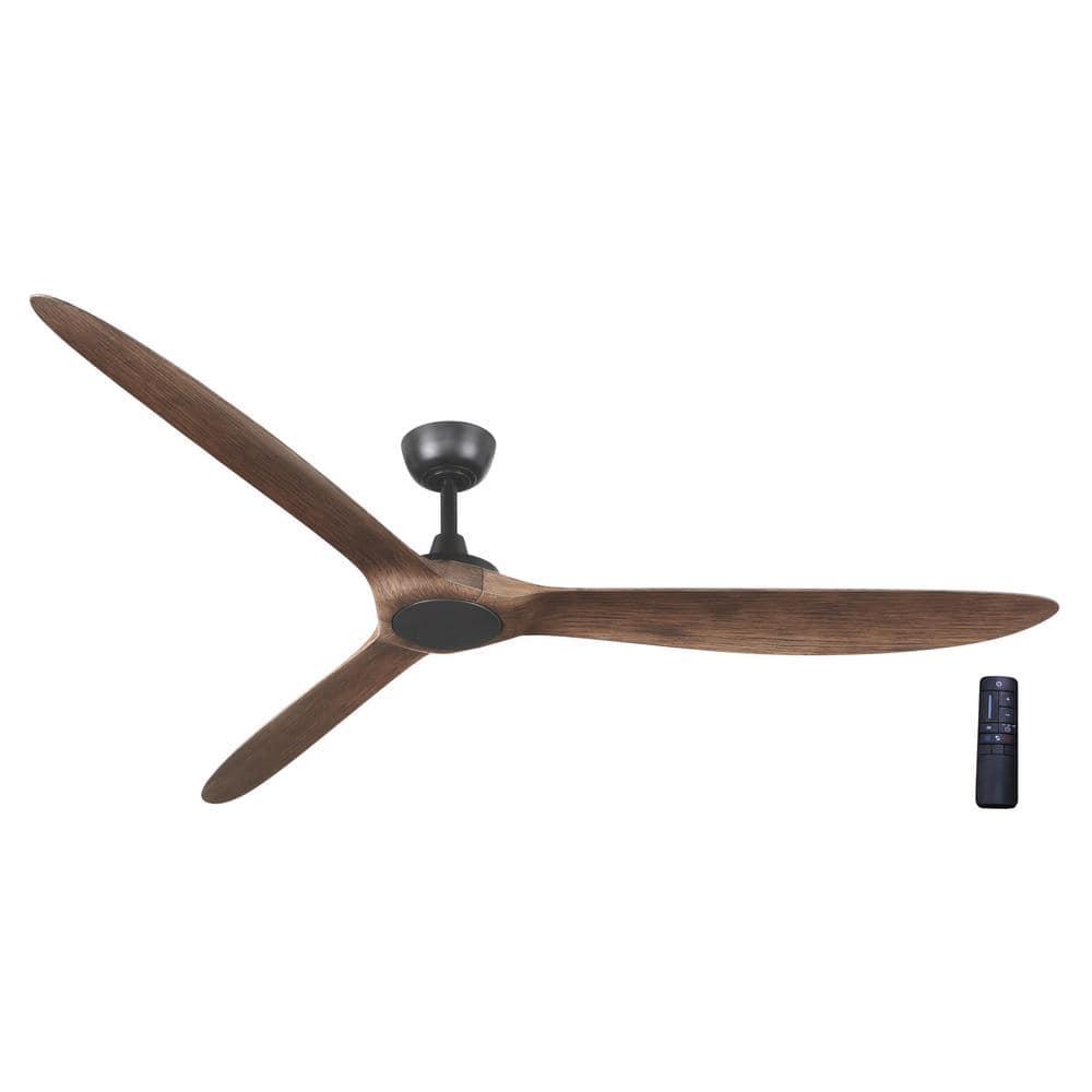 Home Decorators Collection Tager 72 in. Indoor/Outdoor Matte Black Smart Ceiling Fan with Remote Control Powered by Hubspace