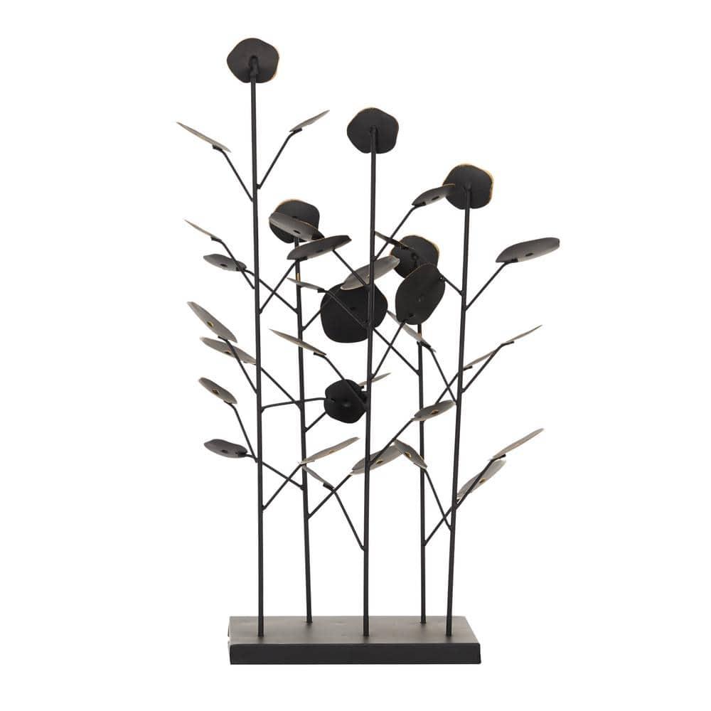14" x 21" Black Metal Leaf Sculpture, by DecMode
