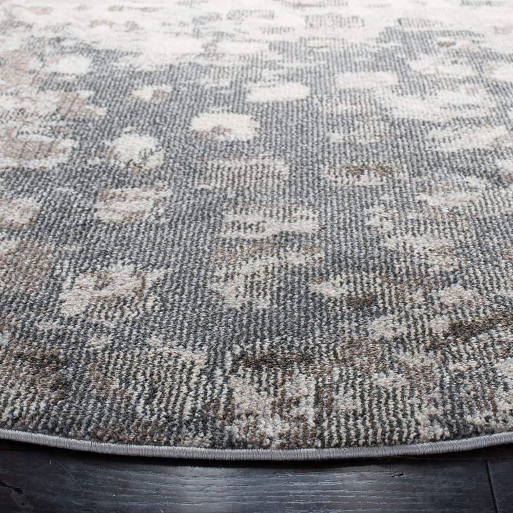 Madison MAD425 Power Loomed Indoor Accent Rug - Grey/Beige - 3' Round - Safavieh