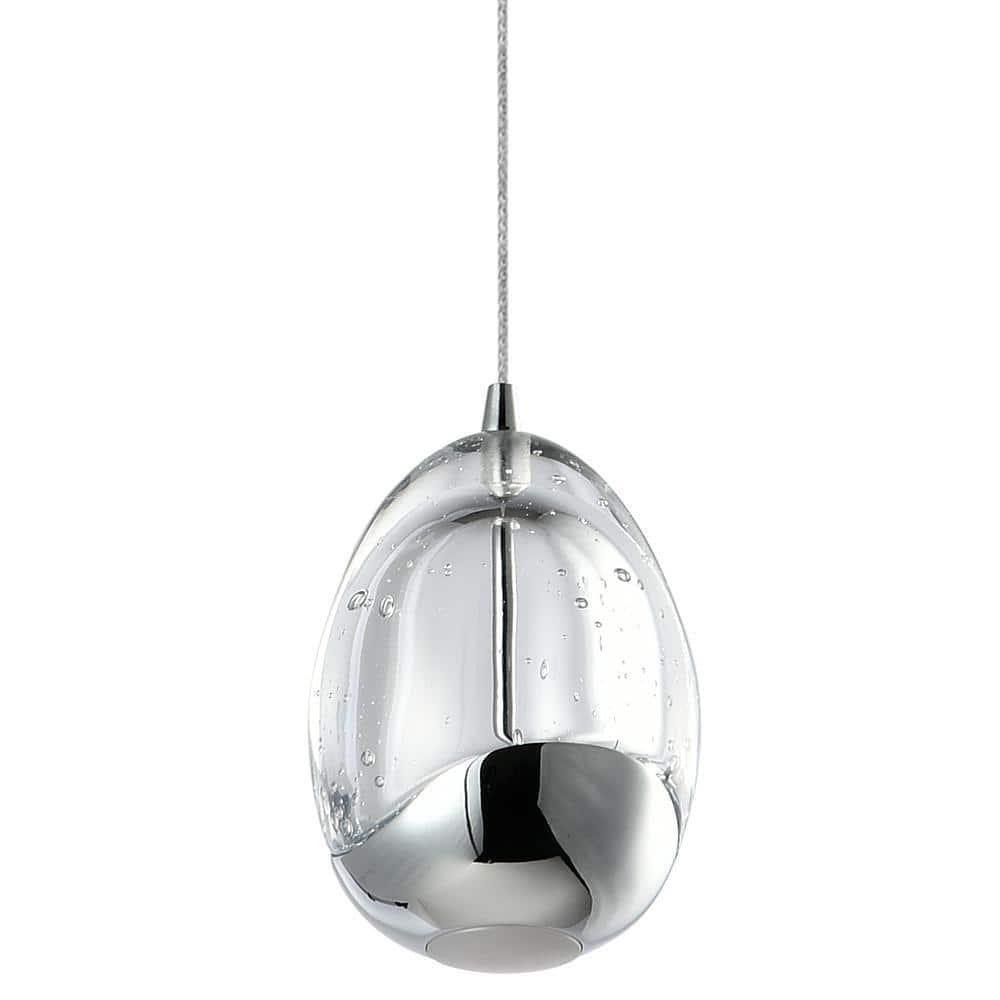 Venezia 3.5-in Integrated LED Height Adjustable ETL Certified Pendant Light with Glass Shade