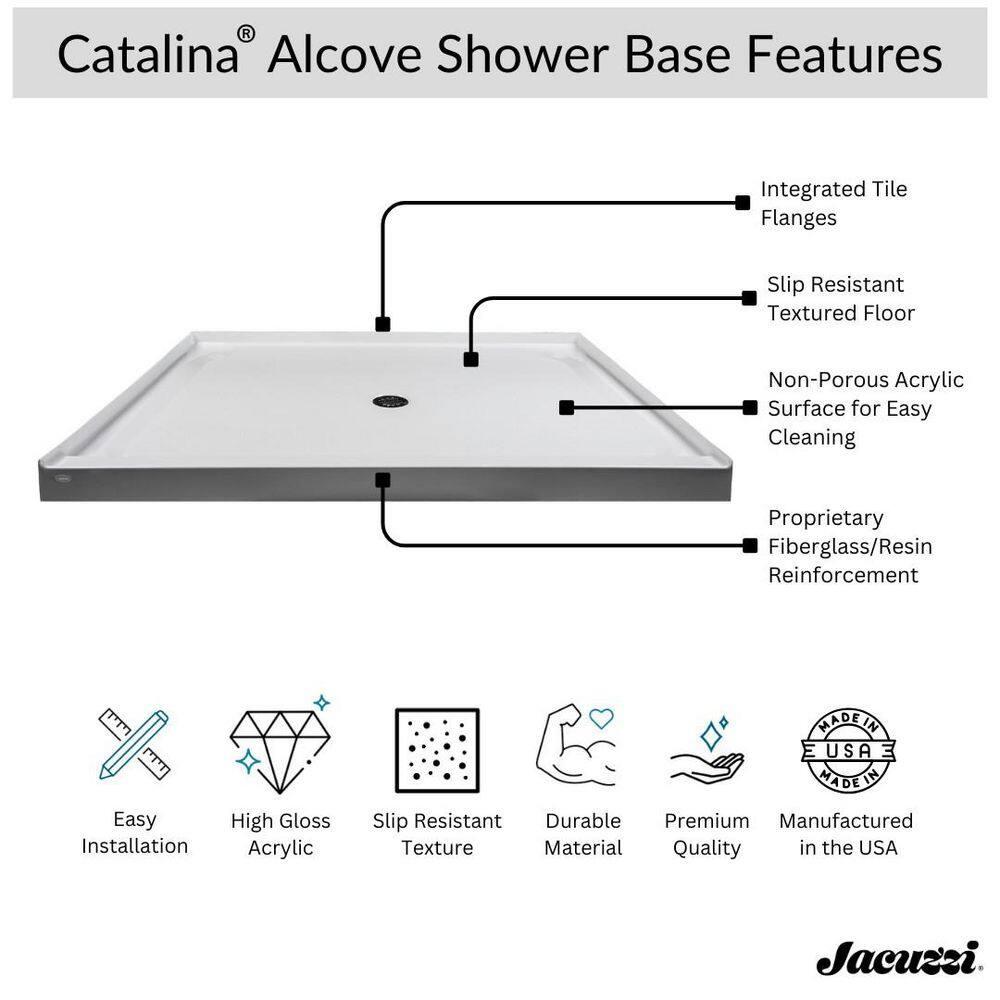 Center Drain 36" x 48" Shower Base