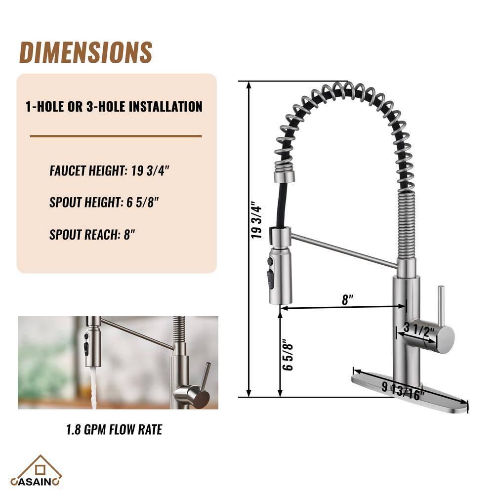 CASAINC Single Bowl White Fireclay Farmhouse Kitchen Sink With Faucet Included