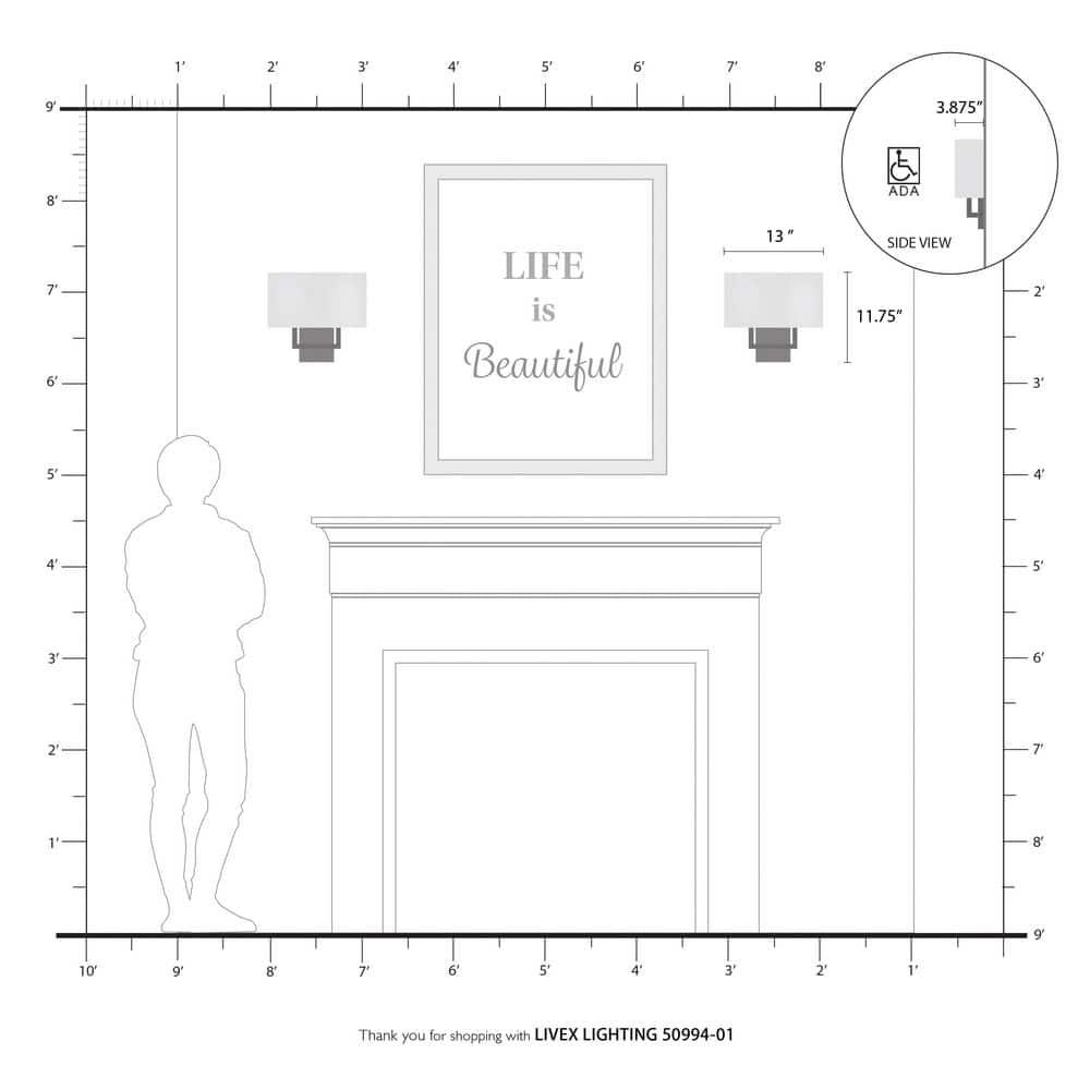 Livex Lighting Pierson 2 - Light Wall Light in  Antique Brass
