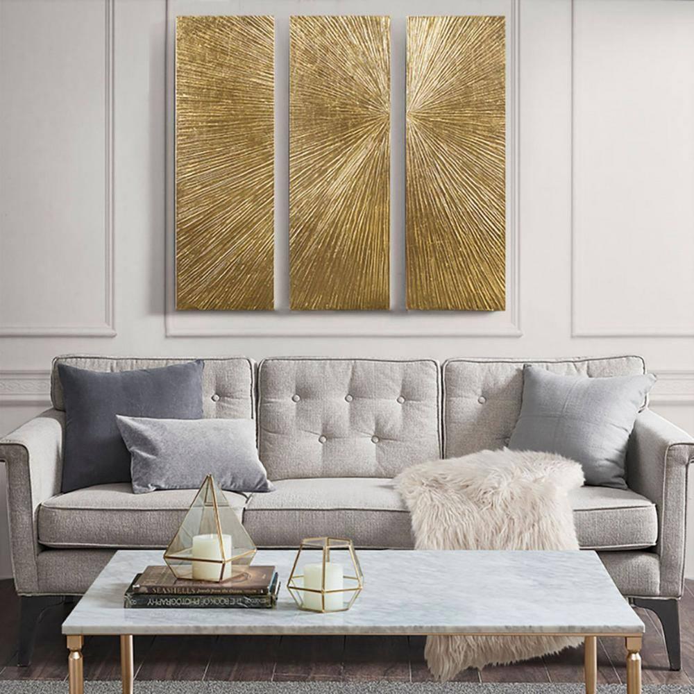 Madison Park Signature Sunburst 3-Piece Hand-Painted Resin Wall Art