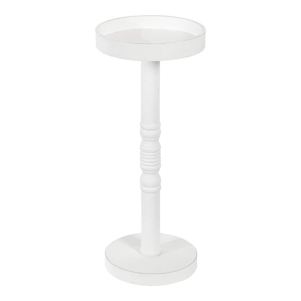 Kate and Laurel Bellport Square Wood Drink Table, 10x10x22, White