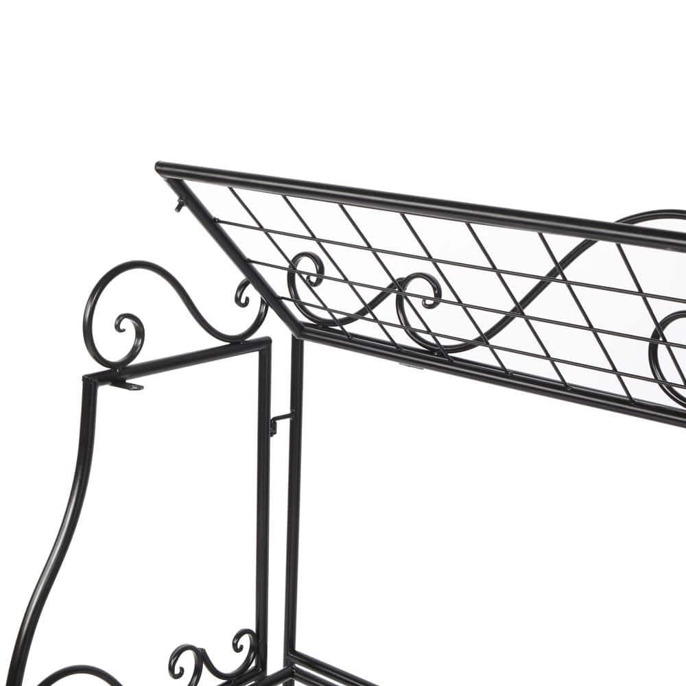 Karl 14.5" Tall Black Metal 3-Tier Indoor/Outdoor Plant Stand