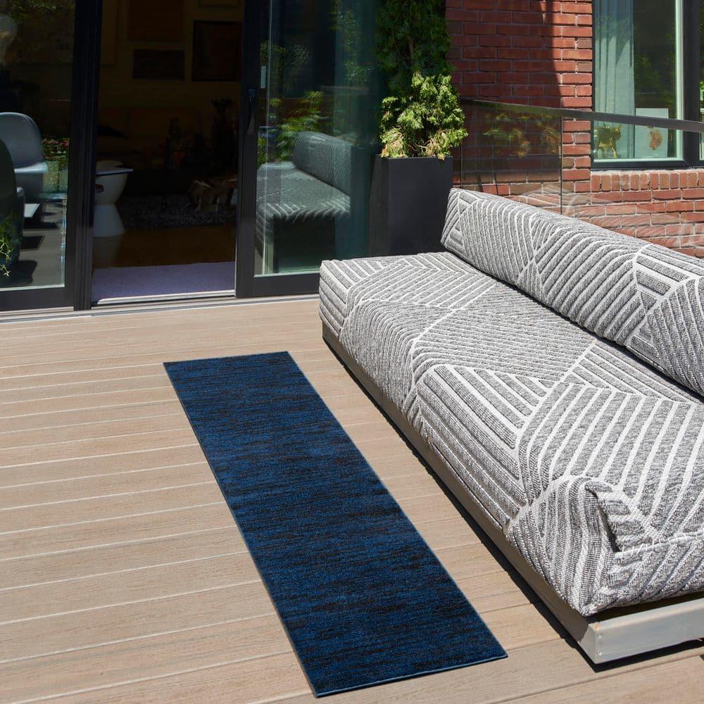 Nourison Nourison Essentials NRE01 Indoor/outdoor Area Rug - Midnight Blue 2'2" x 10'